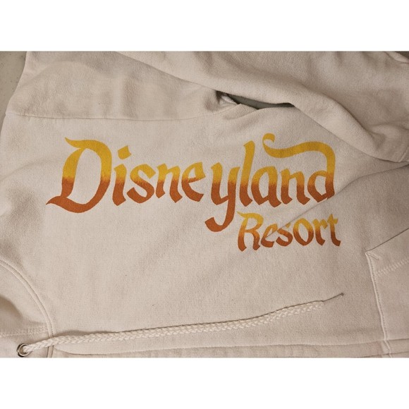 Disneyland Resort Hanes Medium White Hoodie Sweatshirt Zip Kangaroo Pocket - Picture 2 of 5